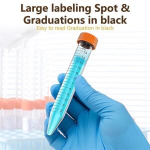 원추형 원심 분리기 튜브 - 15ML 원심 분리기 튜브  누출 방지 나사 캡이 있는 멸균 튜브 50개  원추형 튜