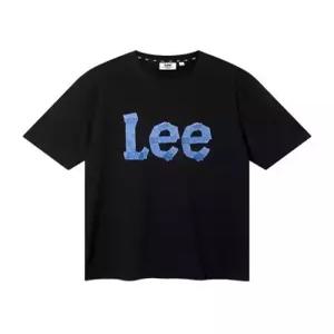 [매장정품} lee 마스킹 로고 반팔 티셔츠 블랙 3e9d0e