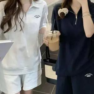 여성 여름 트레이닝복 반팔 반바지 상하 세트 오트밀 운동복 tod+BE947