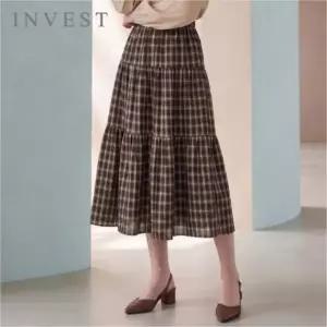 [인베스트] 체크 티어드 밴딩 스커트_IN6F1SK8141