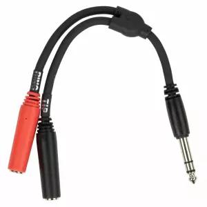 Pig Hog PY-S214F 1/4인치 TRS(수컷) to 듀얼 모노 1/4인치(암컷) Y-케이블 6인치