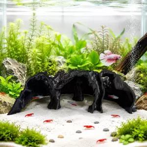 Aquarium Cave Fish Hideout 3D 프린팅 어항 장식품으로 바닥 터널 쉼터 포함 코리도라스·새우·소형