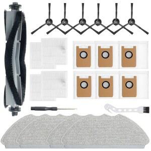 BUXEBUX 23 PACK AIRROBO T20+ / T25+ T30+ T25+C 로봇 청소기 키트 교체 부품: 메인 롤러 브러시 1개 대걸레 패드 4개 HEPA 필터 사이드 6개 먼지 봉투 청소 도구 드라이버 1개