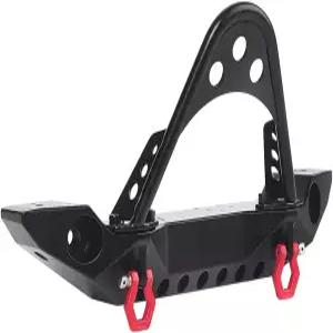 INJORA Metal Front Bumper with LED Light for 1 10 RC TRX-4 SCX10(Black)