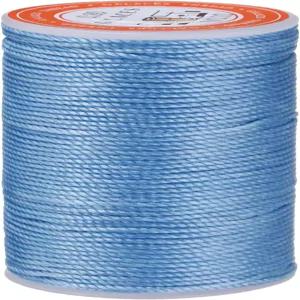 uxcell 0.8mm 가죽용 왁스 처리 실 55m / 60야드 공예 제본 신발 수선용 폴리에스터 코듀로이 스카이 블루