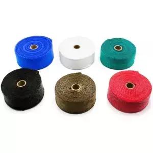 배기 열 랩 롤 1.5mm X 5m 섬유 테이프 네 개의 타이가 있는 검정색 자동차 및 오토바이 호스 시스템용