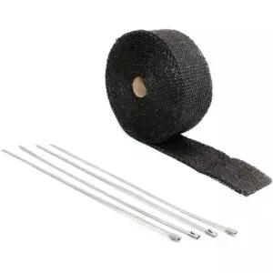 자동차 및 오토바이용 1.5mm X 5m 섬유 테이프 배기 열 차단 랩 검은색 마감 고온 저항성 운전자와