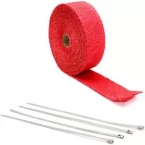 자동차 및 오토바이용 배기 열 차단 랩 롤 1.5mm X 5m 섬유 헤더 튜브 테이프 빨간색 4개 묶음 포함 엔진