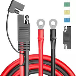 Goupchn SAE 배터리 커넥터 O 링 터미널 하네스 3.3피트 10AWG 2핀 RP 어댑터가 있는 퀵 디스커넥트 연장