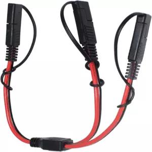 OUQYLG SAE 스플리터 어댑터 14AWG DC 전원 자동차용 커넥터 케이블 Y 1~2 연장 태양광 배터리 연결 및