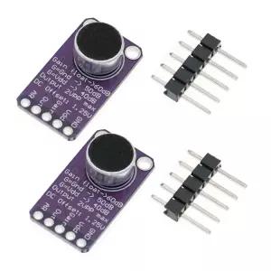 HiLetgo 2pcs MAX9814 마이크 증폭기 센서 모듈 AGC 보드 자동 이득 제어 VGA 저잡음 바이어스