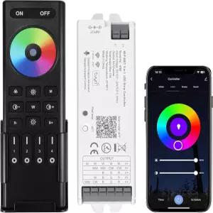 XXK WB5 WiFi PWM BT 12V/24V LED 컨트롤러 RC03RFB RF 리모컨 포함 RGB용 4-존 그룹 제어 RGBW RGBCCT
