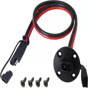 CERRXIAN 60cm 10 AWG SAE to 2핀 퀵 디스커넥트 캡 파워 자동차 패널 연장 케이블 태양광 나사 구멍 포함