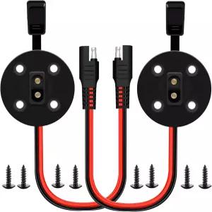 12AWG SAE 태양광 전원 소켓 측면 포트 2팩 방수 퀵 커넥트 패널 커넥터 발전기 오토바이 등용 암-수 연장