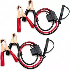 2팩 1.5FT 12V 배터리 악어 클립에서 SAE 2핀 퀵 디스커넥트 케이블로 - 자동차 충전기 태양광 패널