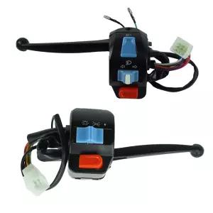 XDF 1 쌍 12V 방수 오토바이 좌우 핸들바 제어 스위치 경적 턴 시그널 GY6 50cc 색상 레버