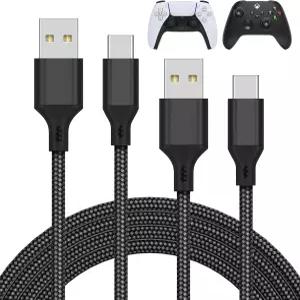 PS5/PS5 프로 컨트롤러용 MENEEA 충전 케이블 Xbox Series X/S용 PlayStation 5 스킨 및 프로텍터 세트용