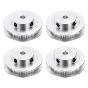 uxcell 4개입 GT2 풀리 동기 휠 60개 이빨 6mm 보어 폭 벨트에 적합 3D 프린터 및 CNC 기계용 알루미늄