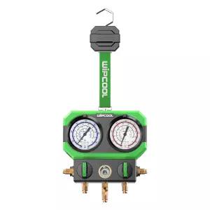 R22 R410A/R32 R404A R407C 에어컨 냉매용 WIPCOOL 매니폴드 게이지 시야 유리 3 * 1/4 SAE 포트 충격 방지