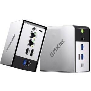 GMKtec M8 게이밍 미니 PC, AMD Ryzen 5 PRO 6650H, 16GB LPDDR5, 1TB PCIe SSD | OCuLink, USB4, 트리플 4K 디스플레이, HDMI 2.0, DP 1.4, 듀얼 2.5GbE, WiFi 6E, BT 5.2 지원, PC 게이밍용