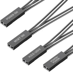 4Pcs 마더 보드 스위치 전원 SW/리셋 SW/HDD LED/전원 1 ~ 2 이중 어댑터 케이블 암 수 분배기 핀