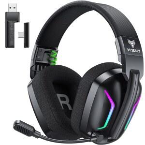 무선 게이밍 헤드셋 블루투스5.4 2.4GHz 3D공간음향 50시간 오로라블랙