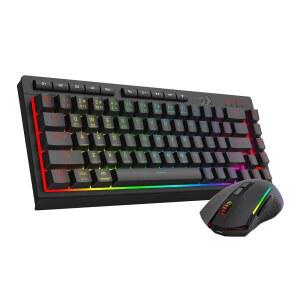 레드래곤 무선 게이밍 키보드 마우스 세트 60% 배열 RGB 12800DPI 블랙