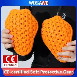 WOSAWE 오토바이 아머 패드 CE 어깨 팔꿈치 등 보호대 라이딩 레이싱 재킷용 소프트 인서트