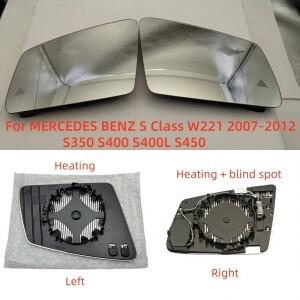 메르세데스 벤츠 호환 S 클래스 W221 2007-2012 S350 S400 지대가 있는 왼쪽 OR 오른쪽 가열 측면 유리 미