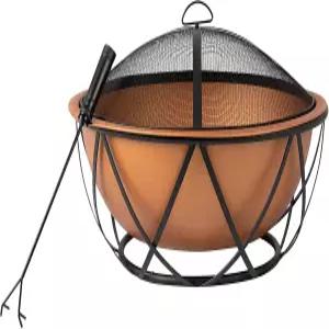 Fire Sense 62241 Pit Barzelonia Copper-Look Burning Wood 경량 휴대용 야외 파이어 핏 뒷마당 벽난로