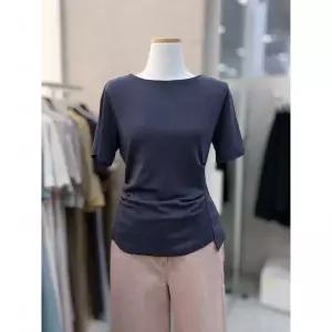 한정수량 더아이잗 코튼 언밸런스 셔링 보트넥 티셔츠IS8M0TS711GY10 2845507