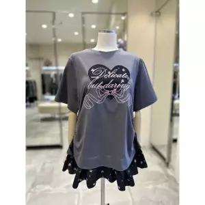 한정수량 [에고이스트] 밑단 배색 러플 반팔 티셔츠 ES2OTH52 2846143
