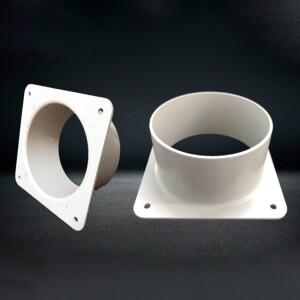 1pc 에어 벤트 덕트 커넥터 플랜지 100/150/200/250/300MM 환기 파이프 용 ABS 벽 공기 연결 A