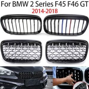 BMW 2 시리즈 F45 F46 GT 2014-2018년 (216i, 218i, 220i, 225i)용 전면 키드니 그릴, 후드, 전면 범퍼, 라
