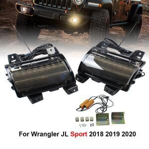 LED 회전 조명 DRL 주간 주행 램프 지프 랭글러 JL 스포츠 용 펜더 라이트 2018 2019 2020