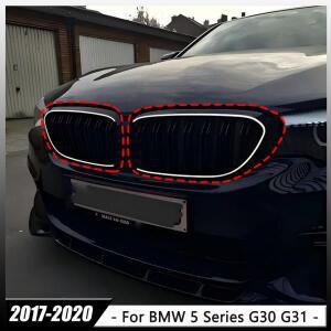BMW 5 시리즈 G30 G31 520i 530i 540i 2017-2020 튜닝 레이싱 그릴용 2개 LED 조명 프론트 범퍼 키드니 그