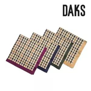[백화점 홈쇼핑 정품] DAKS 체크 빅사이즈 면대 손수건 66cm 다용도 스카프 무릎덮개 DLI4001