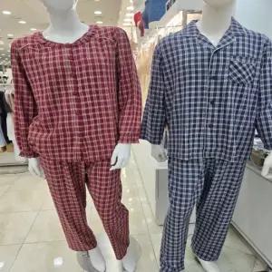 비비안   면  레이온 혼방체크  남성 파자마세트   MP8916ADJ