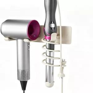 SUPTEC 2-in-1 헤어 드라이어 홀더 벽걸이 송풍기 및 컬링 언 정리함 공간 절약형 욕실 도구 배니티 코드