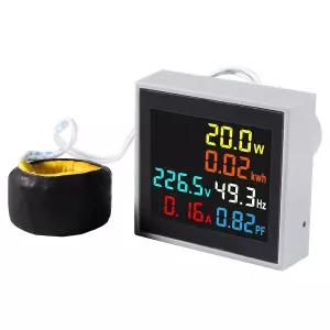 알리난 6 in 1 AC 디스플레이 미터 100A 110V 220V 전압 역률 주파수 전기 에너지 모니터 암미터 전압계