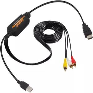 AuviPal 1080P RCA-HDMI 변환기 VHS/VCR PS1 STB/Xbox/블루레이 DVD 플레이어 등을 위한 올인원 복합