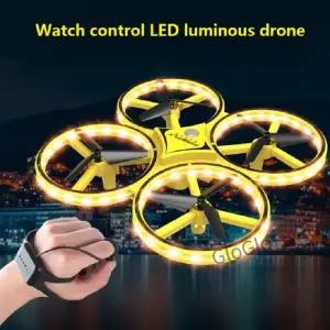 제스처 플라잉 미니 드론 RC 시계 dron 대화 형 쿼드 콥터 원격 제어 LED 라이트