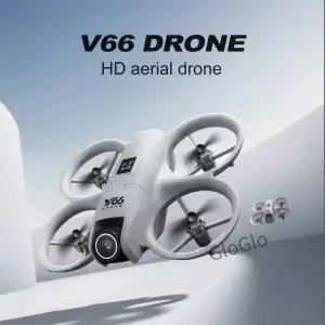 V66 미니 드론 4K 가용 듀얼 카메라 리스 모드 장애물 회피 WiFi FPV 360 플립 RC 쿼드콥터