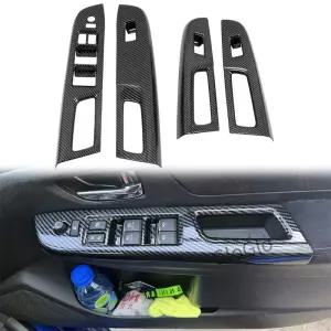 스바루 WRX STI 2015- RHD용 자동차 인테리어 액세서리 도어 팔걸이 창 스위치 리프트 커버 트림 ABS 탄소