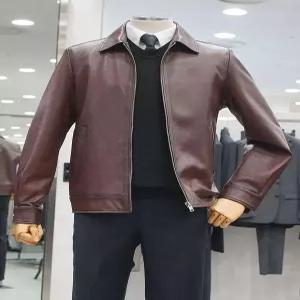 [레노마 옴므]가을 겨울용 브라운 컬러 기본핏 트레커 양가죽 점퍼 CHRSGMLU02A_IC