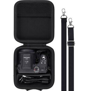 KODAK PIXPRO AZ653 / AZ401 AZ405 AZ425 AZ528 디지털 카메라용 바발 케이스 | 보호용 보관함 휴대용 캐리 박스 매끄러운 지퍼 여행에 적합 어깨끈 포함 검은색