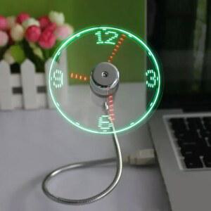 선풍기날개 미니 USB LED 라이트 내장 타임 시계 가젯 클락 데스크탑