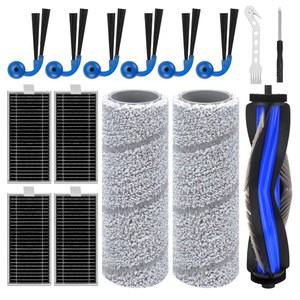 ECOVACS호환 DEEBOT X11 OMNICYCLONE / PRO OMNI 진공청소기용 15개 팩 액세서리 키트 교체 부품 1개 메인 브러시 2개 대걸레 롤러 사이드 필터 4개 설치 도구 2개 | T80S 부품 1개 6개 HEPA
