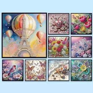 DIY 진주 점화 그림 세트 프레임 포함 보석 아트 공예 30x40cm 성인 초보자용 홈 벽 장식