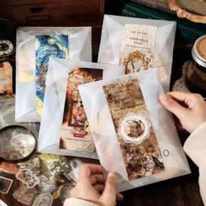 200 Pcs 빈티지 스티커 소재 종이 스크랩북 세트 플래너 손으로 만든 일기 앨범 편집 정크 저널 용품